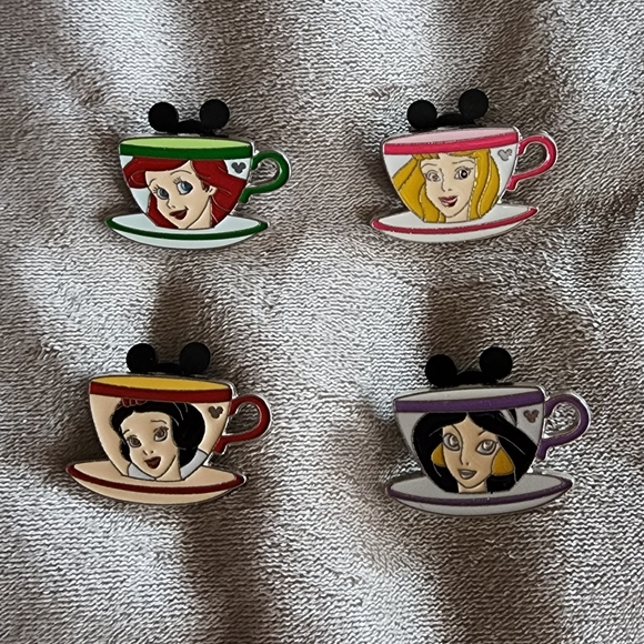 Accessories Disney Princesses In A Tea Cup Pins Poshmark